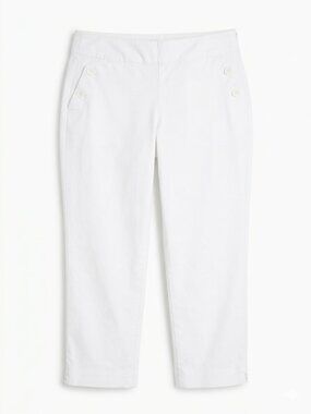 Sandro White Pull-On Crop Pants